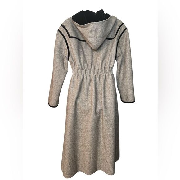 Vintage Youthcraft Brown Velvet Trimmed Wool Trench Coat - Picture 7 of 14